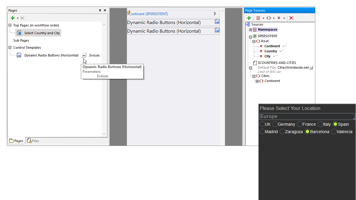 Control templates for easy reuse in MobileTogether