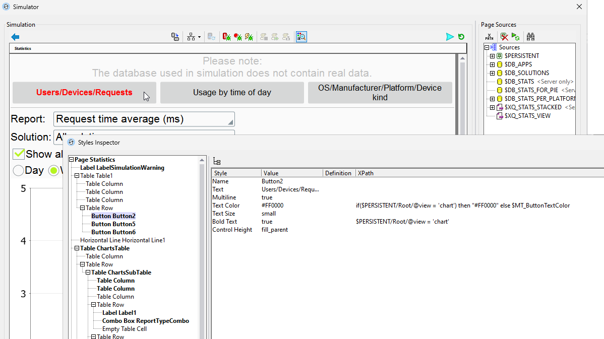 Styles inspector in MobileTogether