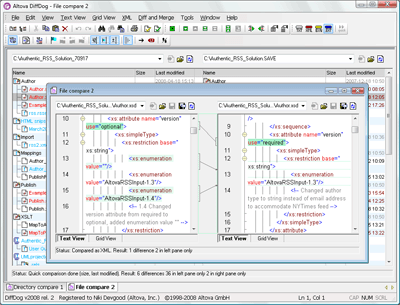 Screenshot for Altova DiffDog Enterprise Edition 2012