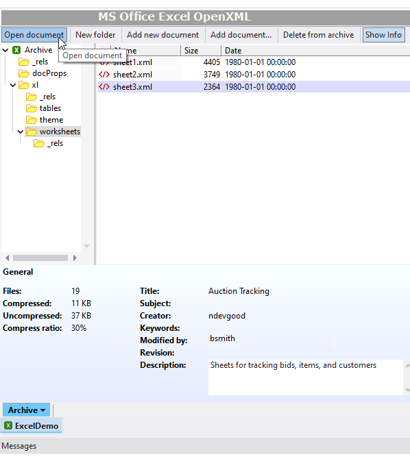 Access OOXML in Office docs like Excel and Word