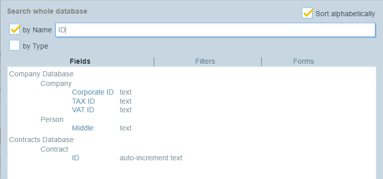 Admin search across the database