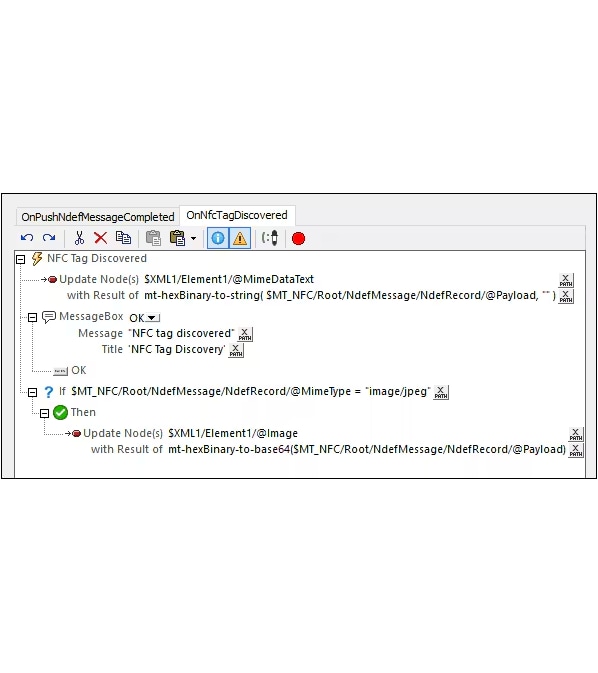 Discover an NFC tag and define behavior in response