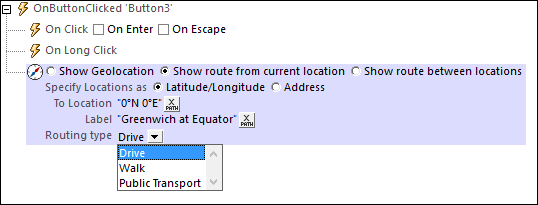 Actions for enabling geolocation services in apps