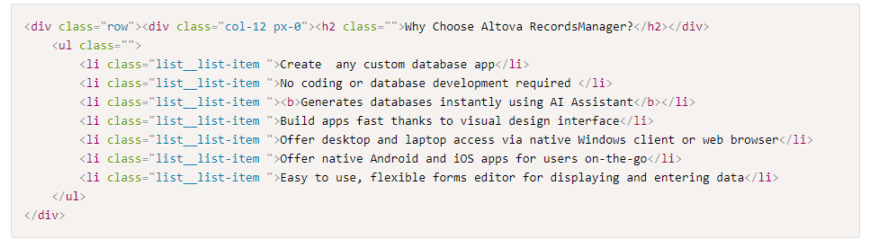 Code block in XMLSpy Markdown editor