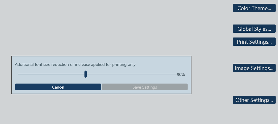 Setting print settings in RecordsManager