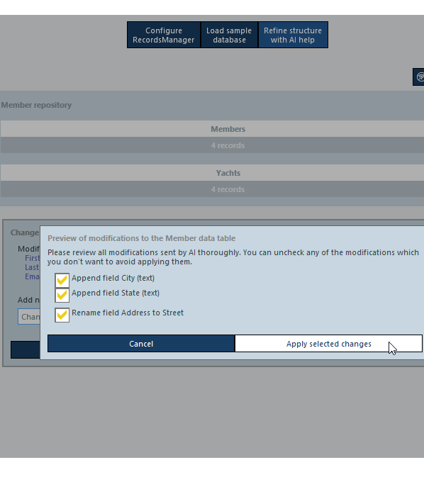 Refine database using ChatGPT prompts