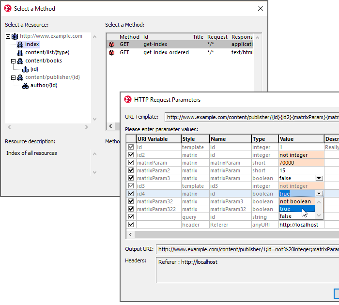 Test a WADL or WSDL message in XMLSpy