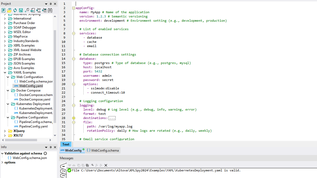 Editing YAML in XMLSpy Text View