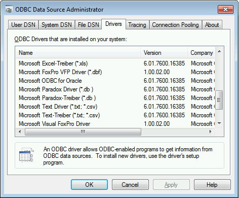 foxpro odbc driver download