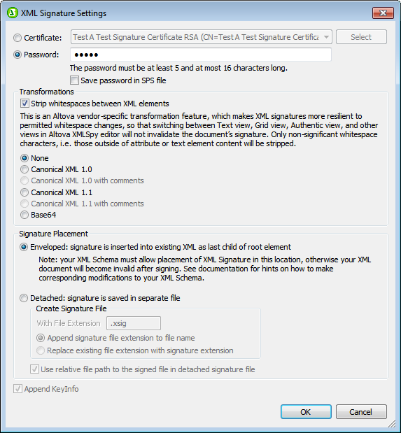 XMLSignatureSettings