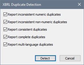 XBRLDetectDuplicatesOptions