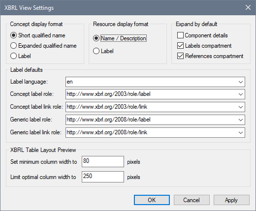 XBRLMenuViewSettings