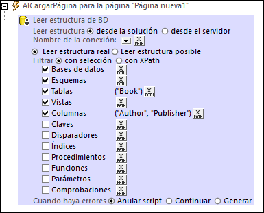 MTActionReadDBStrucSelection