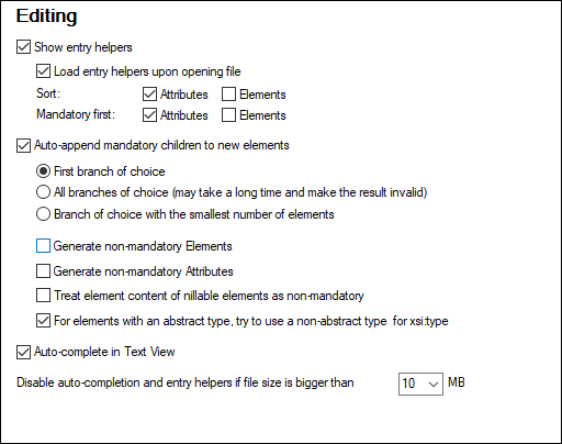 OptionsEditing